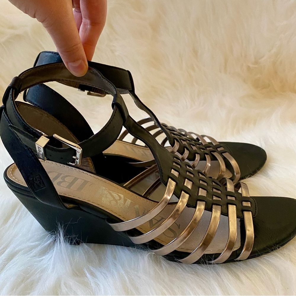 Sam & Libby Strappy Sandal Heels Black and Silver - Picture 3 of 7